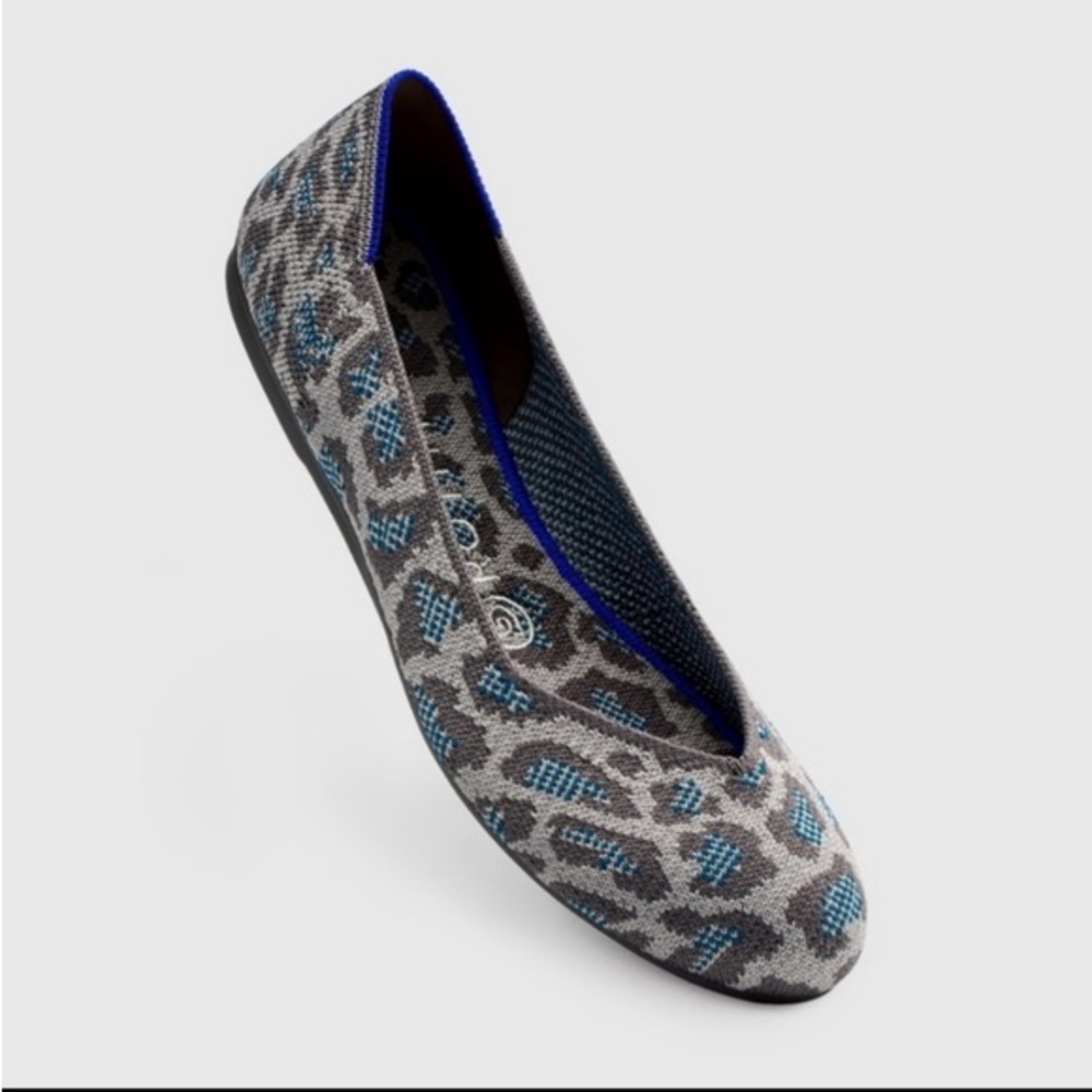 Rothy’s EUC Blue Leopard Print Flats
